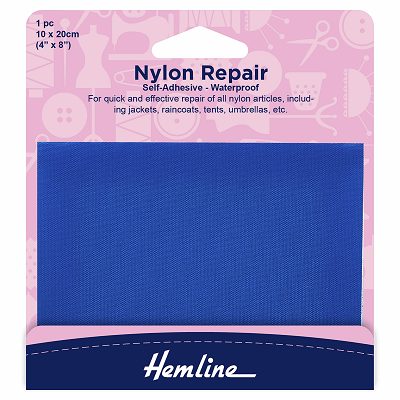 H689.ROYAL Self Adhesive Nylon Repair Patch: Royal - 10 x 20cm..